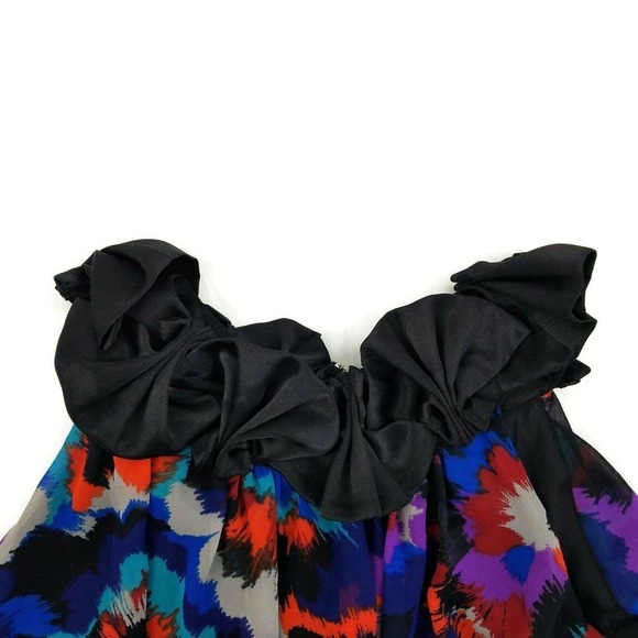 Free Generation Sleeveless Ruffle Collar Multicolor Swing Shirt/Blouse Womens M - Picture 5 of 5